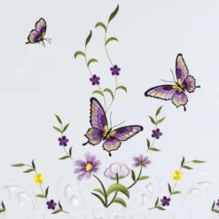 Collections Etc Embroidered Lavender Butterfly Floral Window Curtains -Home Improvement Store GUEST 23ef7e3d f7be 4c3e bee3 7c065de4f5c6