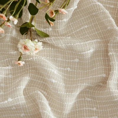 HLC.ME Emily Faux Linen Semi Sheer Light Filtering Grommet Lightweight Window Curtains Drapery Panels, Set Of 2 7 HLC.ME Emily Faux Linen Semi Sheer Light Filtering Grommet Lightweight Window Curtains Drapery Panels, Set Of 2 - Image 5