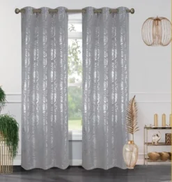 Floral Metallic Blackout Grommet Curtain Panels (Set Of 2) -Home Improvement Store GUEST 248bb4ed 03c5 44c3 9f19 88659127988e