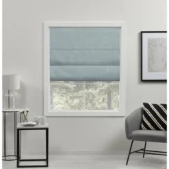 Exclusive Home Acadia 100% Blackout Roman Shade, 23"x64", Aqua -Home Improvement Store GUEST 25b34bc1 eb54 42d8 90cb 63a61f3a1d8c
