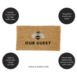 Evergreen Bee Our Guest Woven Back Indoor Outdoor Natural Coir Doormat 1'6"x2'6" Multicolored 15 Evergreen Bee Our Guest Woven Back Indoor Outdoor Natural Coir Doormat 1'6"x2'6" Multicolored -Home Improvement Store GUEST 25c54e39 9670 40e8 9bab b13645e4ed68