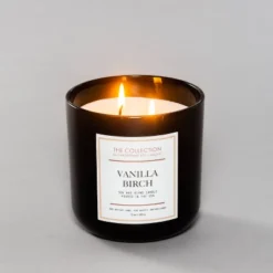 12oz Lidded Black Jar Candle Vanilla Birch - The Collection By Chesapeake Bay Candle