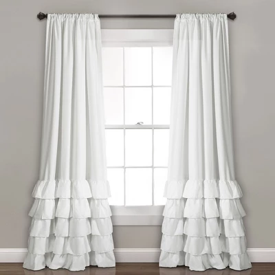 Home Boutique Allison Ruffle Window Curtain Panels White 40X95 Set 3 Home Boutique Allison Ruffle Window Curtain Panels White 40X95 Set