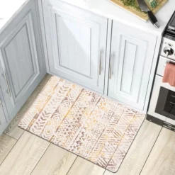World Rug Gallery Geometric Bohemian Design Anti Fatigue Standing Mat