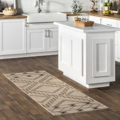 NuLOOM Elin Moroccan Border Easy-Jute Machine Washable Area Rug