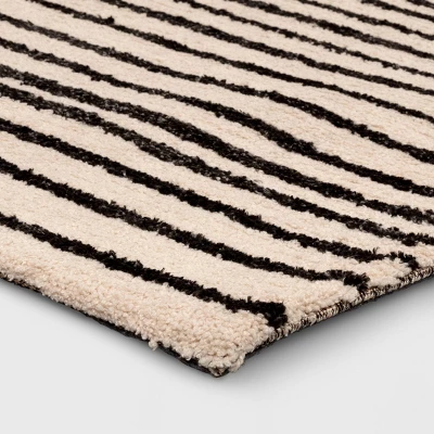 5'x7' Color Blocked Linear Area Rug Tan/Black - Threshold™ 4 5'x7' Color Blocked Linear Area Rug Tan/Black - Threshold™ - Image 2