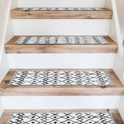 World Rug Gallery Modern Boho Design Non-Slip Stair Treads 6 World Rug Gallery Modern Boho Design Non-Slip Stair Treads - Image 4