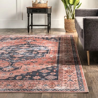 NuLOOM Medallion Bordered Machine Washable Area Rug 9 NuLOOM Medallion Bordered Machine Washable Area Rug - Image 7