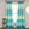 Home Boutique Bohemian Stripe Window Curtain Panels Blue/Green 52X84 Set -Home Improvement Store GUEST 2a72787e 8976 494d 8df4 801c2fd9b9df