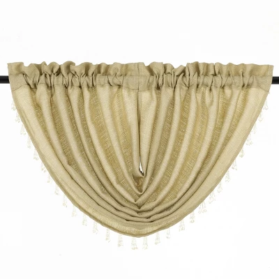 GoodGram 2-Pack: Beaded Emerald Crepe Waterfall Valances 7 GoodGram 2-Pack: Beaded Emerald Crepe Waterfall Valances - Image 5