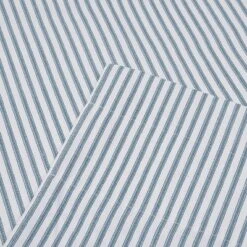 Ellis Curtain Plaza Classic Ticking Stripe Printed On Natural Ground 1.5" Rod Pocket Tailored Tiers Blue -Home Improvement Store GUEST 2d94e632 5d4b 4a7d 9ff0 410bc211c128