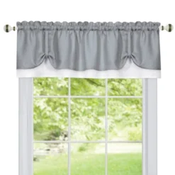 Collections Etc Darcy Two-Tone Rod Pocket Window Curtain Valance With Pick-Up Accents, Home Décor For Any Room -Home Improvement Store GUEST 2e43f3d0 3bb5 41ca a873 a09cf54ba67d