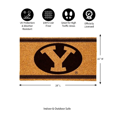Evergreen Brigham Young University Logo Turf Mat, Brown- 28 X 16 Inches Indoor Outdoor Doormat 4 Evergreen Brigham Young University Logo Turf Mat, Brown- 28 X 16 Inches Indoor Outdoor Doormat - Image 2