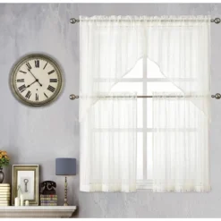 Kate Aurora Modern Chic Complete 4 Piece Striped Sheer Kitchen Curtain Tier & Valance Set 14 Kate Aurora Modern Chic Complete 4 Piece Striped Sheer Kitchen Curtain Tier & Valance Set -Home Improvement Store GUEST 2f04c703 a125 43f5 92ee 2af779b5ba0e