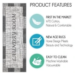 Sussexhome Non Skid Cotton Washable Laundry Room Runner Rug, 20" X 59" -Home Improvement Store GUEST 305a22d7 d383 4782 b04a 39fa13d10a1d