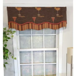 RLF Home Margarita Glory 3" Rod Pocket Lining Luxurious And Elegant Window Treatment Valance 50" X 16" Oakwood