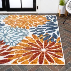 Crisantemo Floral Indoor/Outdoor Area Rug - JONATHAN Y -Home Improvement Store GUEST 32606bab c804 4da9 987f d7f3a56b9bc5