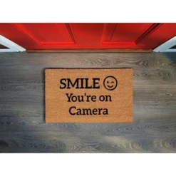 BirdRock Home Smile You're On Camera Coir Front Door & Entry Doormat - 18" X 30" -Home Improvement Store GUEST 33fcffe1 63cf 446a 9f36 4ba78bdbf802