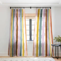 Lane And Lucia Rainbow Stripes And Dashes Single Panel Sheer Window Curtain - Society6 -Home Improvement Store GUEST 342c6f1a 0a44 43fd aa95 670c2ffd7552