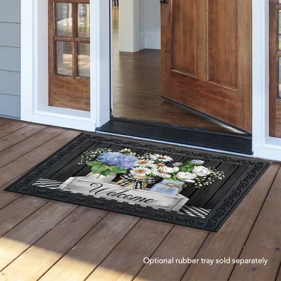 Briarwood Lane Crated Mason Jars Spring Doormat Welcome Floral Indoor Outdoor 30" X 18" 4 Briarwood Lane Crated Mason Jars Spring Doormat Welcome Floral Indoor Outdoor 30" X 18" - Image 2