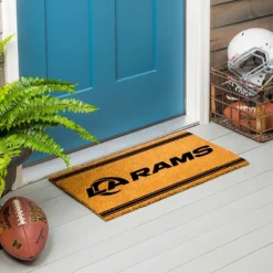 Evergreen Los Angeles Rams Logo Turf Mat, Brown- 28 X 16 Inches Indoor Outdoor Doormat -Home Improvement Store GUEST 36926946 be20 4029 961e 1bb6224cef39