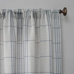 Castille Farmhouse Plaid Semi-Sheer Rod Pocket Curtain Panel - No. 918