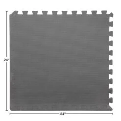 Foam Flooring Tiles 24-Pack Interlocking EVA Foam Pieces Non-Toxic Floor Padding For Playroom Gym Or Basement By Stalwart (Gray)