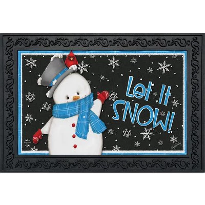 Briarwood Lane Jolly Winter Snowman Doormat Primitive Let It Snow Indoor / Outdoor 30" X 18" 3 Briarwood Lane Jolly Winter Snowman Doormat Primitive Let It Snow Indoor / Outdoor 30" X 18"