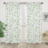 Sweet Jojo Designs Window Curtain Panels 84in. Botanical Green And White