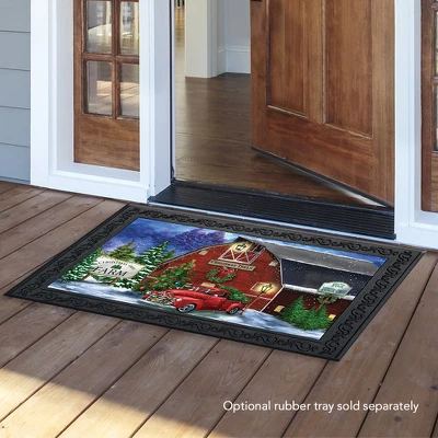 Christmas Tree Farm Doormat Red Pickup Indoor Outdoor 30" X 18" Briarwood Lane 4 Christmas Tree Farm Doormat Red Pickup Indoor Outdoor 30" X 18" Briarwood Lane - Image 2