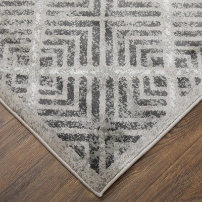 Katari Modern Geometric, Gray/Tan/Black, 1'-8" X 2'-10" Accent Rug 6 Katari Modern Geometric, Gray/Tan/Black, 1'-8" X 2'-10" Accent Rug - Image 4