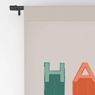 Showmemars Happy Letters In Retro Colors 50" X 84" Single Panel Room Darkening Window Curtain - Society 6 5 Showmemars Happy Letters In Retro Colors 50" X 84" Single Panel Room Darkening Window Curtain - Society 6 - Image 3