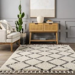 NuLOOM Michelle Diamond Trellis Tassel Area Rug 18 NuLOOM Michelle Diamond Trellis Tassel Area Rug -Home Improvement Store GUEST 3cb63af2 28d5 45aa 929c ae84540e0762