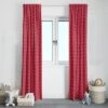 Bacati - Pin Dots Red Cotton Printed Single Window Curtain Panel