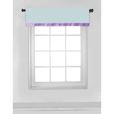 Bacati - Isabella Leaves Aqua/Lilac/Purple Window Valance 7 Bacati - Isabella Leaves Aqua/Lilac/Purple Window Valance - Image 5