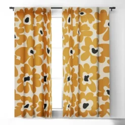 Miho Spring Summer Garden 84" X 50" Single Panel Blackout Window Curtain - Deny Designs