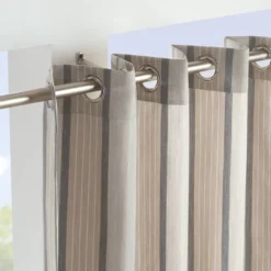Sunbrella Cove Striped Grommet Indoor/Outdoor Curtain Panel Pebble -Home Improvement Store GUEST 3f760828 0bdc 4f2d b622 c1dd0ebbb2f4