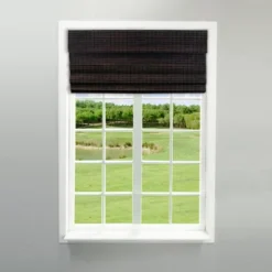 Radiance Newport 27-in Cordless Espresso Roman Shade