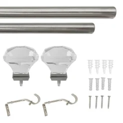 Decorative Drapery Curtain Rod With Acrylic Square Finials Brushed Nickel - Lumi Home Furnishings 10 Decorative Drapery Curtain Rod With Acrylic Square Finials Brushed Nickel - Lumi Home Furnishings -Home Improvement Store GUEST 4124e83e 51a0 4304 9007 9ab2fd112426