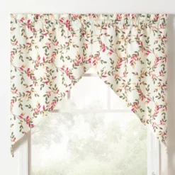 Ellis Vintage Stylish Medium Scale Printed Vine Pattern 1.5" Rod Pocket Tailored Swag 56"x36" Pecan -Home Improvement Store GUEST 451aa095 c16c 440b af9f 0f22d21a11c7
