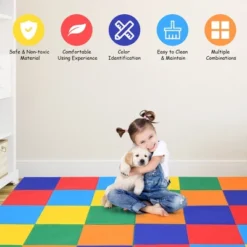 Costway 58'' Toddler Foam Play Mat Baby Folding Activity Floor Mat Home School Daycare -Home Improvement Store GUEST 45e1cad2 a183 4e50 98ac 9610f7b75c87