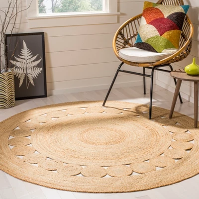 Noemi Solid Woven Round Rug - Safavieh 4 Noemi Solid Woven Round Rug - Safavieh - Image 2