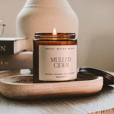 Sweet Water Decor Mulled Cider 9oz Amber Jar Soy Candle 4 Sweet Water Decor Mulled Cider 9oz Amber Jar Soy Candle - Image 2