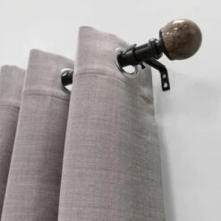 Decorative Drapery Curtain Rod With Marble Ball Finials Oil Rubbed Bronze - Lumi Home Furnishings