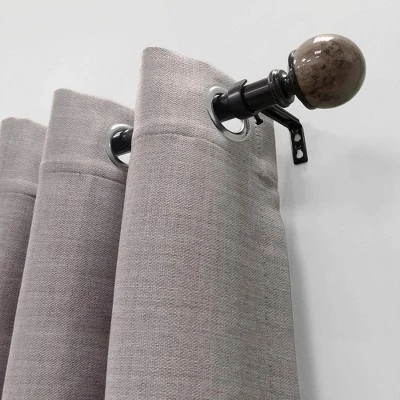 Decorative Drapery Curtain Rod With Marble Ball Finials Oil Rubbed Bronze - Lumi Home Furnishings 3 Decorative Drapery Curtain Rod With Marble Ball Finials Oil Rubbed Bronze - Lumi Home Furnishings