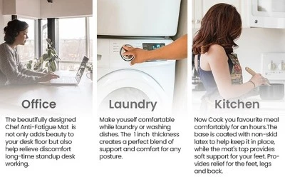 J&V TEXTILES 20" X 55" Oversized Cushioned Anti-Fatigue Kitchen Runner Mat (Abstract) 4 J&V TEXTILES 20" X 55" Oversized Cushioned Anti-Fatigue Kitchen Runner Mat (Abstract) - Image 2