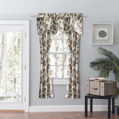 Ellis Curtain Madison Floral Design Printed Natural Ground 3" Rod Pocket Lined Scallop Valance 58" X 15" Brick 3 Ellis Curtain Madison Floral Design Printed Natural Ground 3" Rod Pocket Lined Scallop Valance 58" X 15" Brick