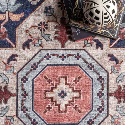 NuLOOM Amber Machine Washable Floral Aztec Area Rug 7 NuLOOM Amber Machine Washable Floral Aztec Area Rug - Image 5