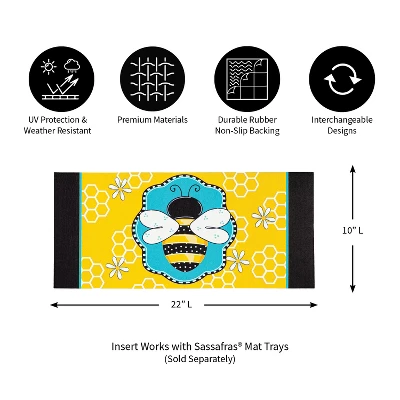 Evergreen Buzzing Bee Sassafras Indoor Outdoor Switch Doormat 1'10"x10" Multicolored 5 Evergreen Buzzing Bee Sassafras Indoor Outdoor Switch Doormat 1'10"x10" Multicolored - Image 3