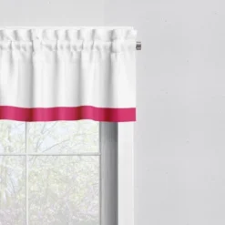 Bacati - MixNMatch Pink Band Window Valance